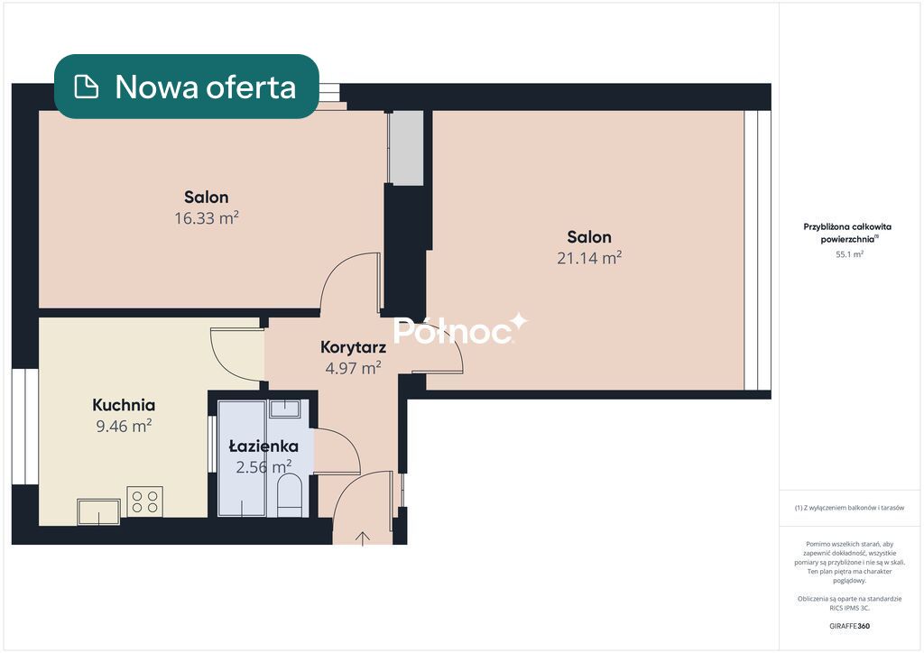 Mieszkanie 54,48&nbsp;m², Białystok - zdjęcie 1