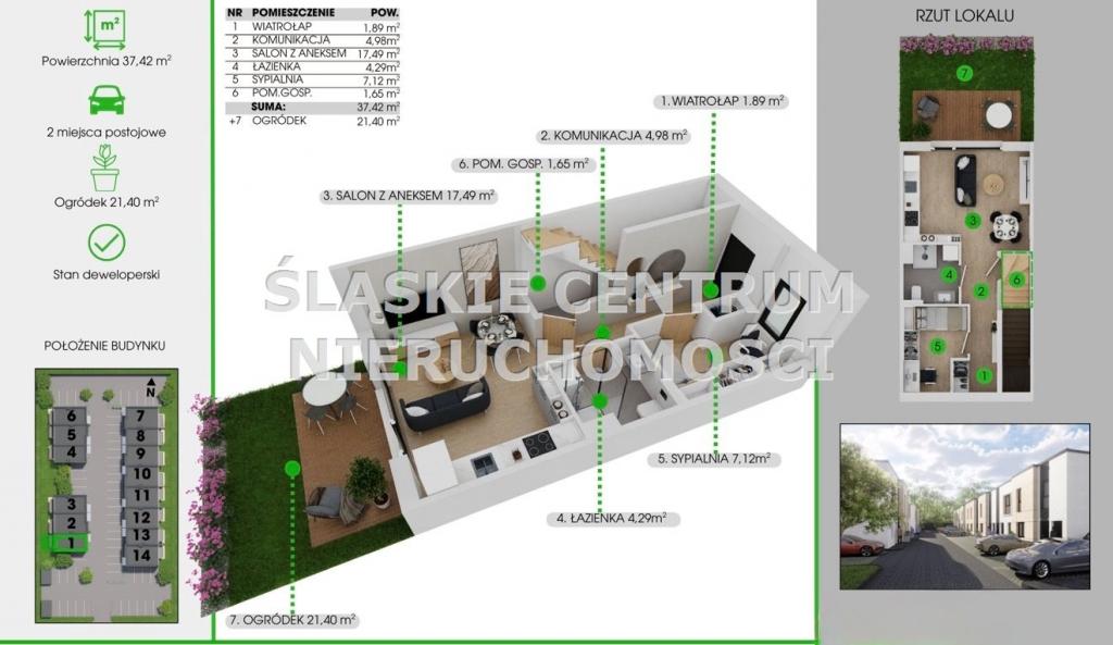 Mieszkanie 37 m², Sosnowiec, Niwka, Traugutta - zdjęcie 2