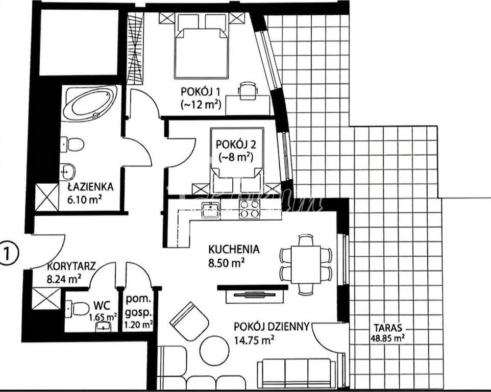 Mieszkanie 61,11&nbsp;m², Szczecin, Ks. bpa Władysława Bandurskiego - zdjęcie 12