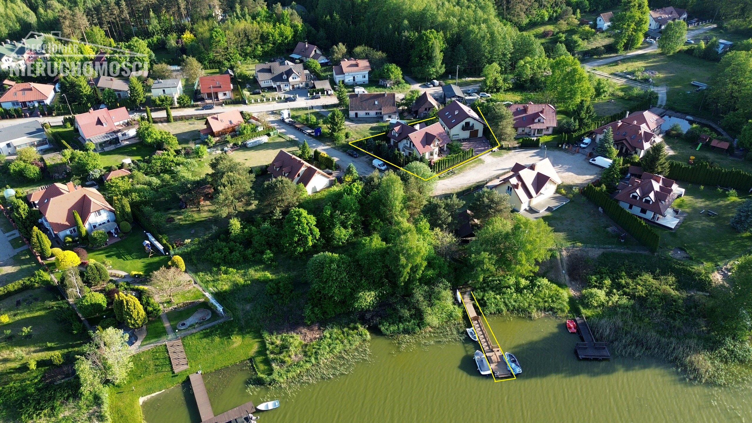 Mazury - Ostróda, dwa budynki mieszkalne nad jeziorem Pauzeńskim, własny pomost - zdjęcie 2