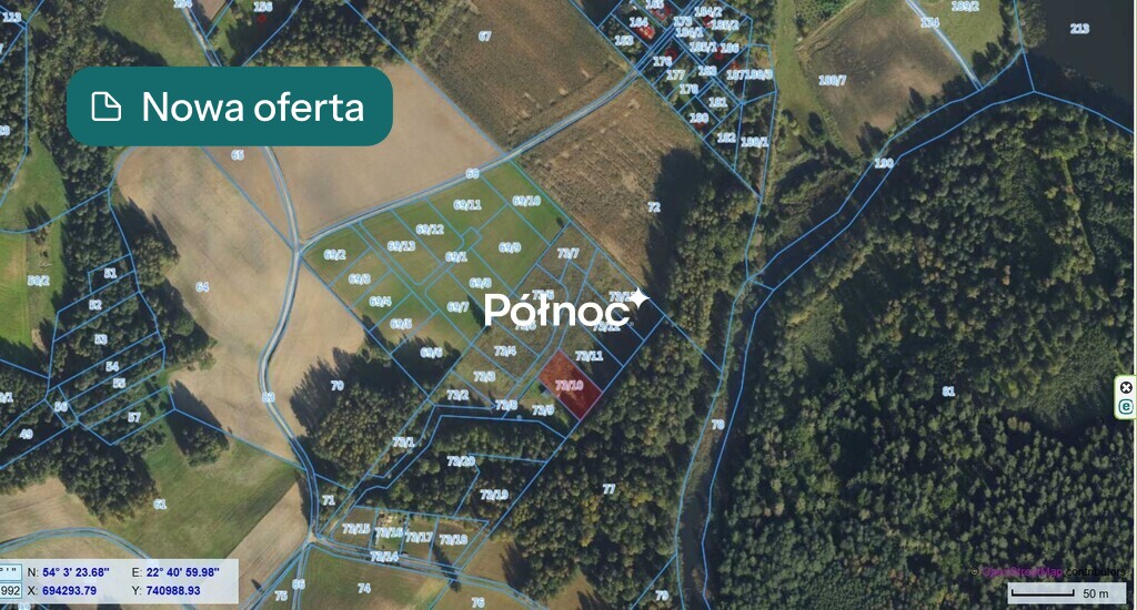 Działka budowlana 1505&nbsp;m², Nieszki - zdjęcie 1