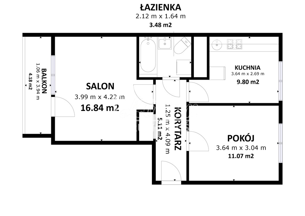 Mieszkanie 41,98 m², Szczecin, Centrum, Księcia Witolda - zdjęcie 3