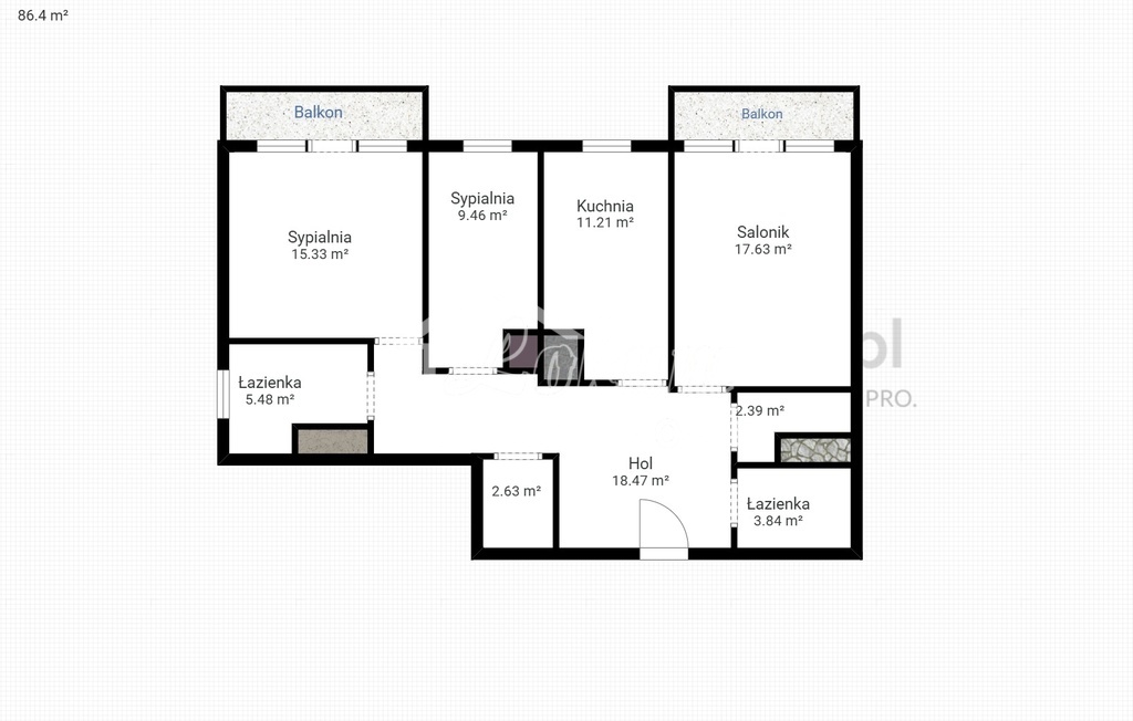 Mieszkanie 86,4&nbsp;m², Szczecin, Łucznicza - zdjęcie 18