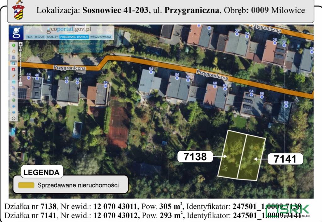 Działka inwestycyjna 598 m², Sosnowiec, Przygraniczna - zdjęcie 1