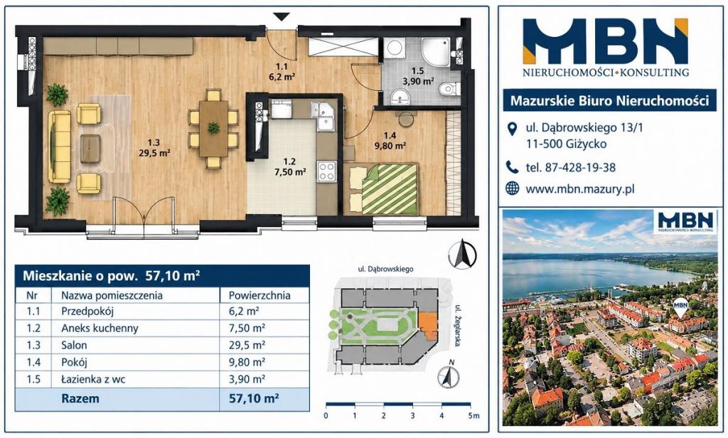 Mieszkanie 57&nbsp;m², Giżycko - zdjęcie 15