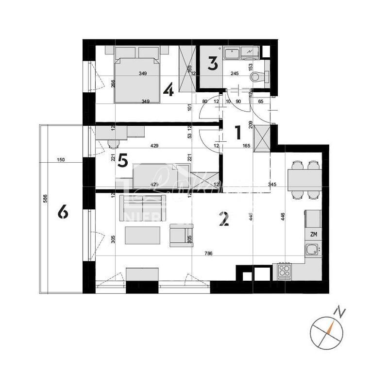 Mieszkanie 53,72&nbsp;m², Szczecin, Drzetowo-Grabowo, Tomasza Nocznickiego - zdjęcie 1