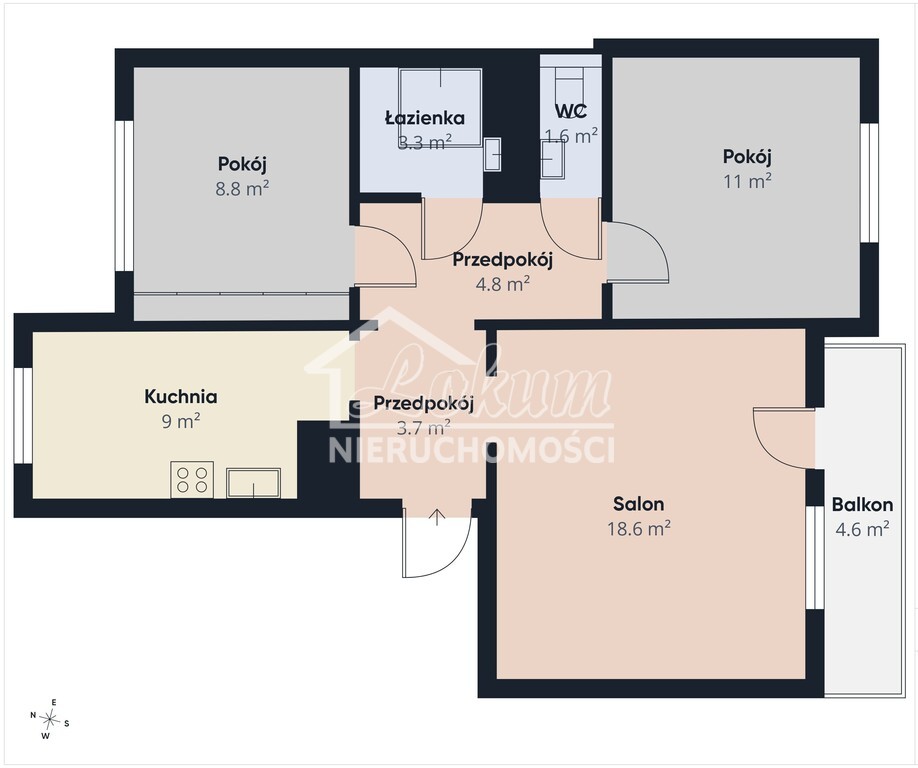 Mieszkanie 61,78 m², Szczecin, Niebuszewo, Mariana Rapackiego - zdjęcie 10