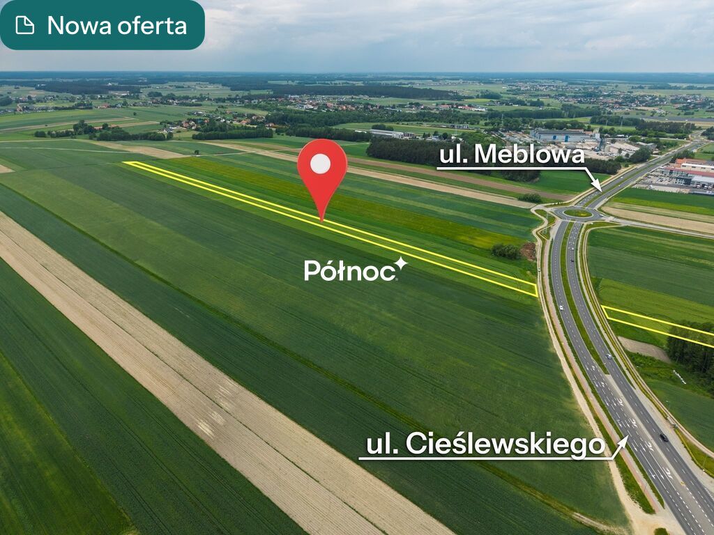 Działka inwestycyjna 1,48 ha, Łomża, mjr. Stanisława Cieślewskiego - zdjęcie 1