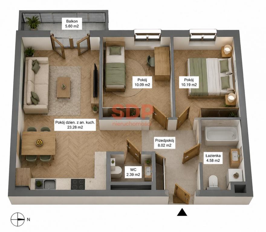 Mieszkanie 58 m², Wrocław, Krzyki, Traugutta Romualda - zdjęcie 7