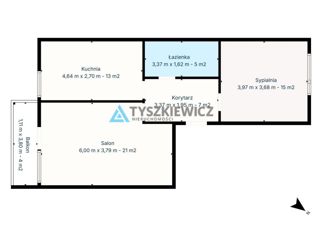 Mieszkanie 1 piętro Norwida 52m2 | balkon| piwnica - zdjęcie 15