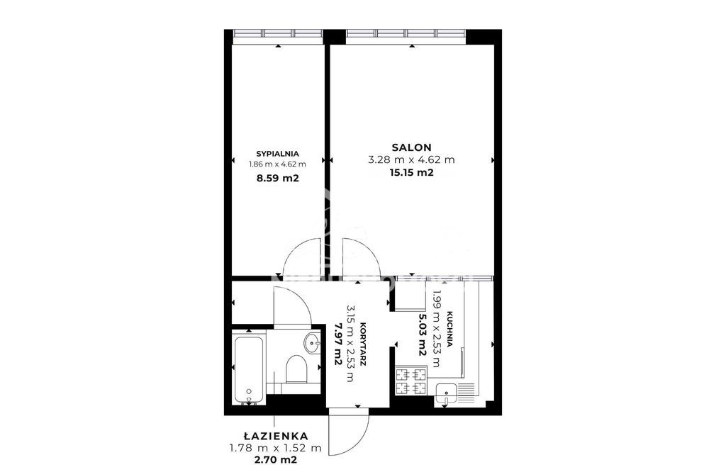 Mieszkanie 37,5 m², Szczecin, Pomorzany, Aleja Powstańców Wielkopolskich - zdjęcie 11