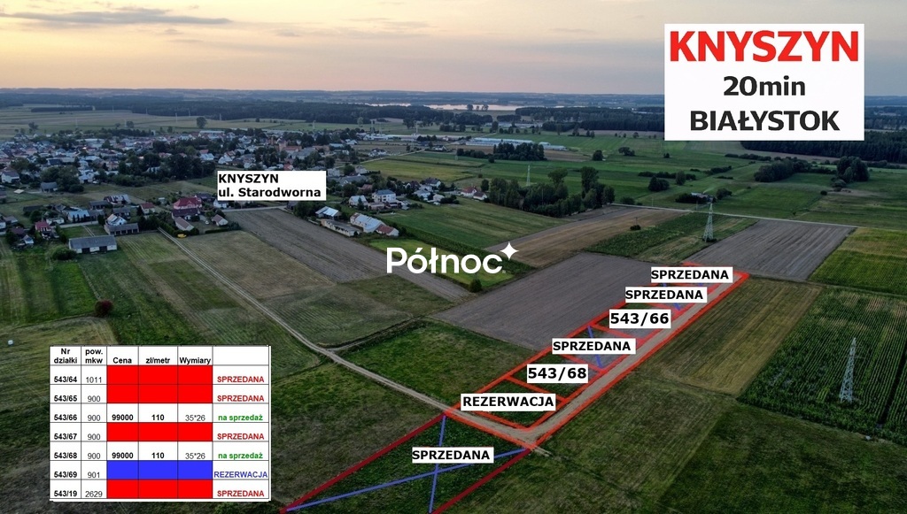 Działka budowlana 900 m², Knyszyn - zdjęcie 1