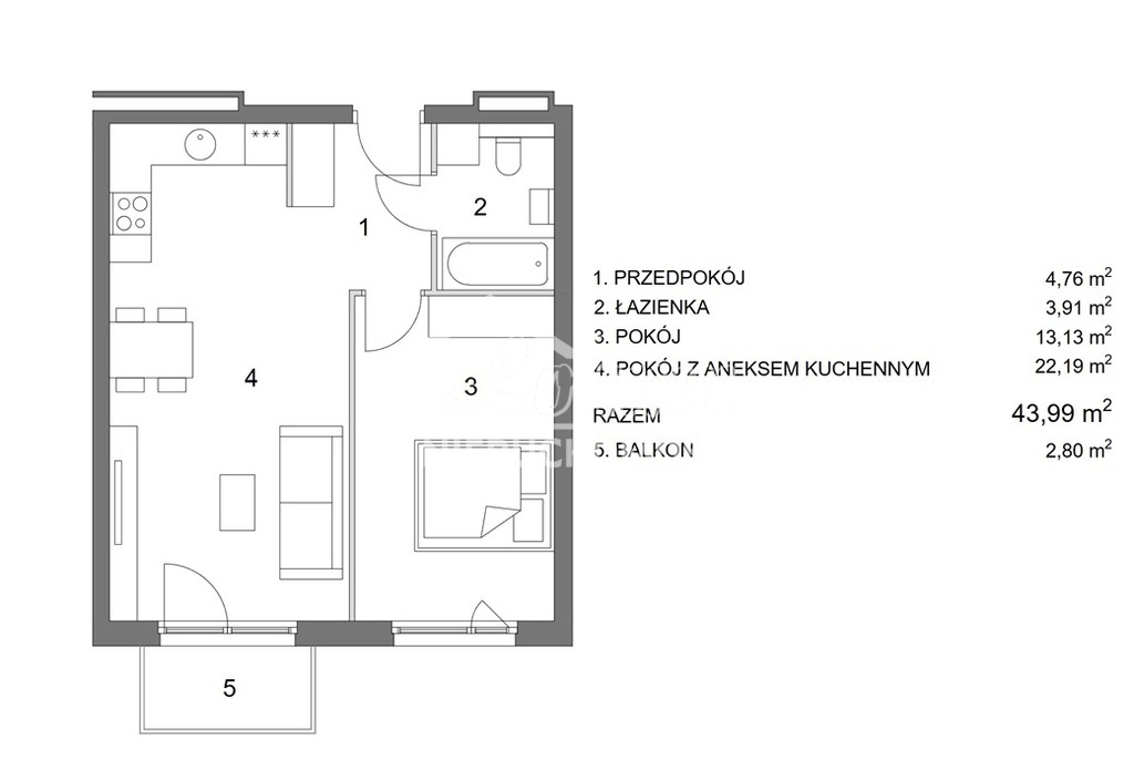 Mieszkanie 43,99 m², Stargard - zdjęcie 13