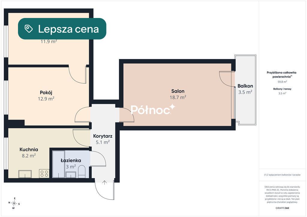 Mieszkanie 61 m², Białystok, Centrum, Ludwika Waryńskiego - zdjęcie 15