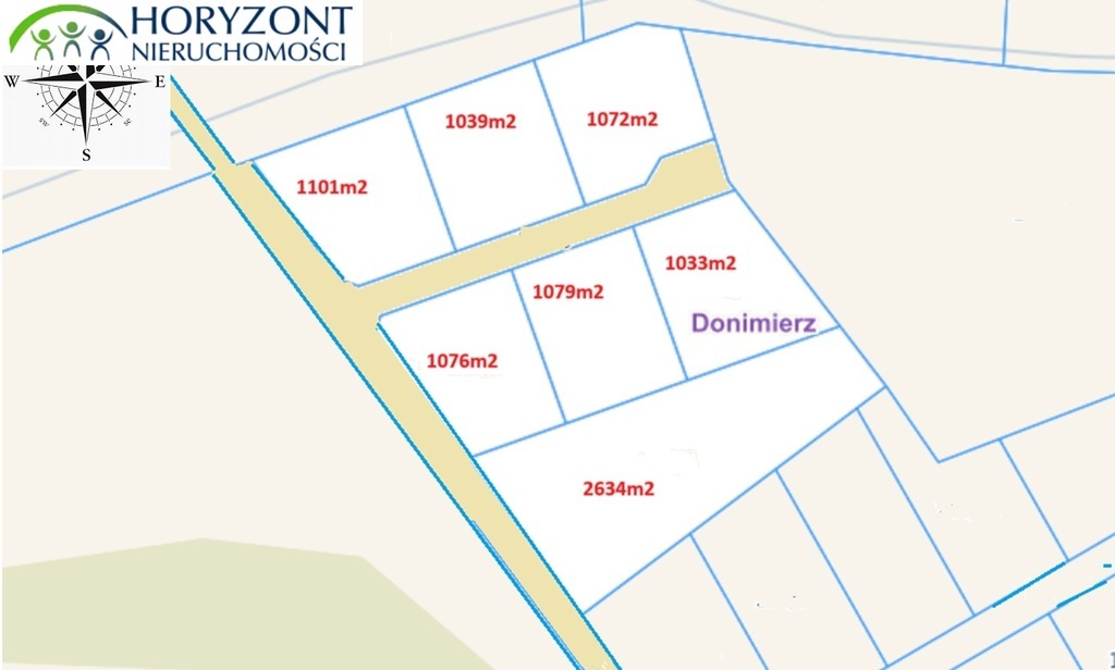 Działka budowlana 1101 m², Donimierz - zdjęcie 1