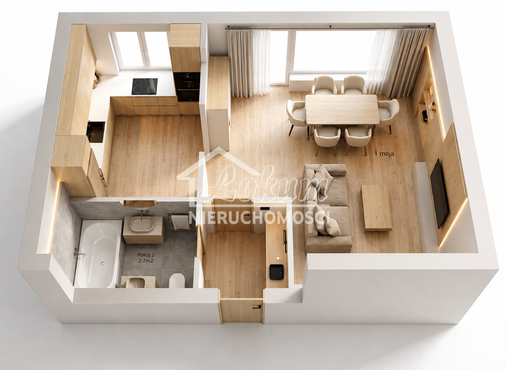 Mieszkanie 30,94&nbsp;m², Szczecin, Drzetowo-Grabowo, 1 Maja - zdjęcie 1