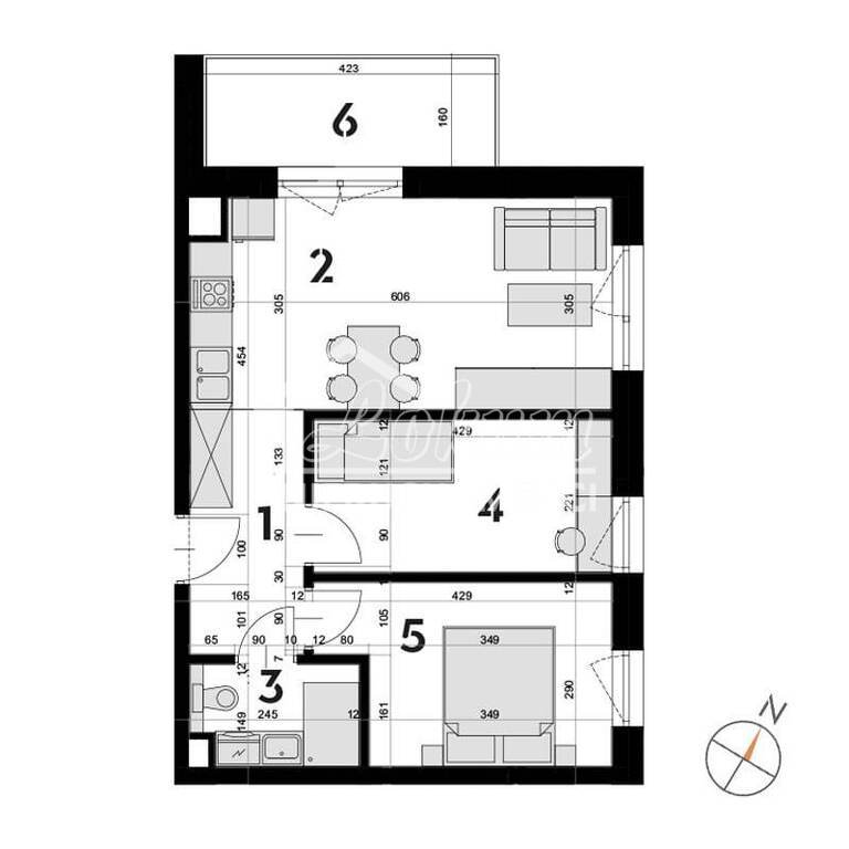 Mieszkanie 46,11&nbsp;m², Szczecin, Drzetowo-Grabowo, Tomasza Nocznickiego - zdjęcie 1
