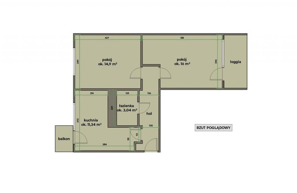 Mieszkanie 52&nbsp;m², Kraków, Macieja Miechowity - zdjęcie 4