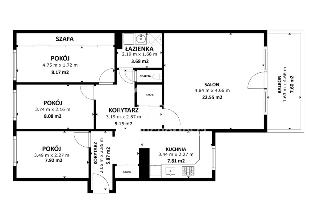 Mieszkanie 74,13 m², Szczecin, Pomorzany, Dobrzyńska - zdjęcie 17