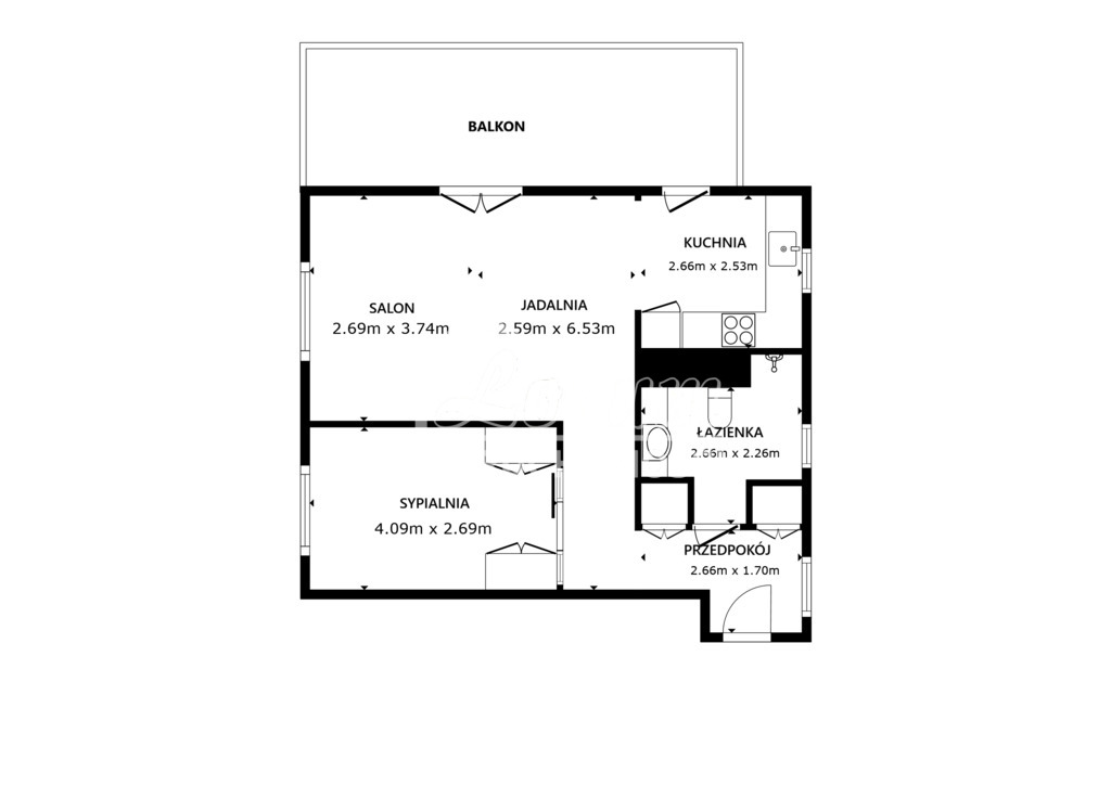 Mieszkanie 54,04 m², Warzymice, Śliwkowa - zdjęcie 2