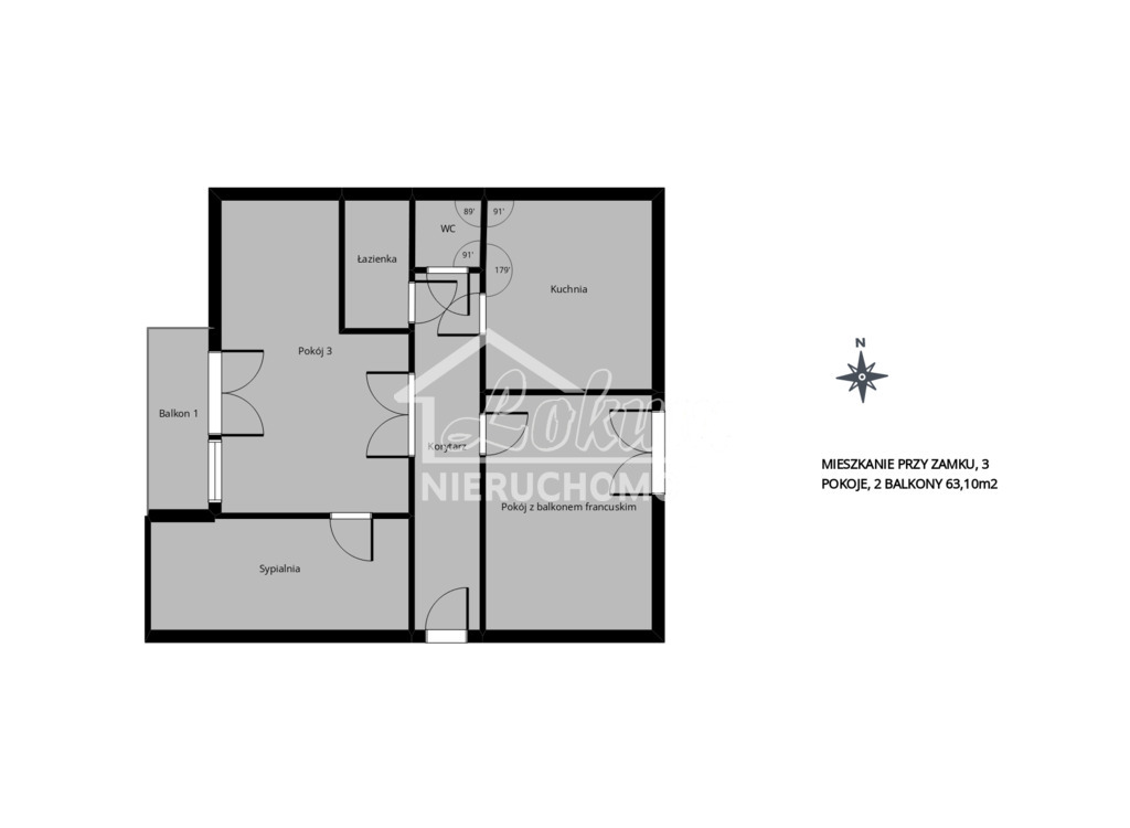 Mieszkanie 60,1&nbsp;m², Szczecin, Stare Miasto, Farna - zdjęcie 3
