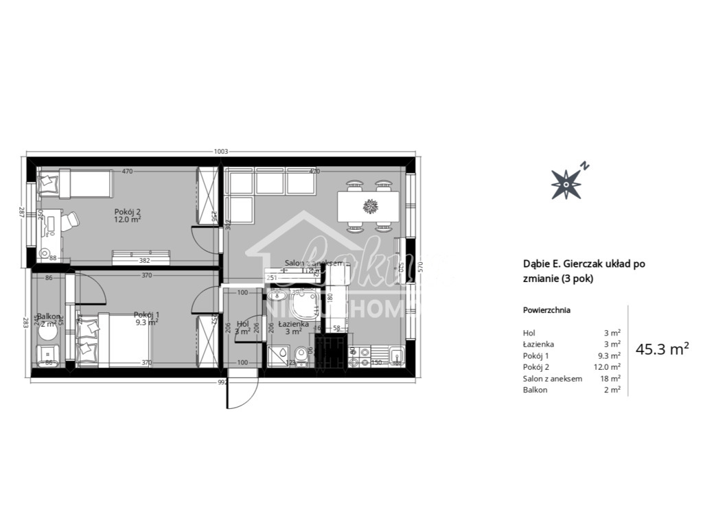 Mieszkanie 45,32&nbsp;m², Szczecin, Dąbie, Emilii Gierczak - zdjęcie 15