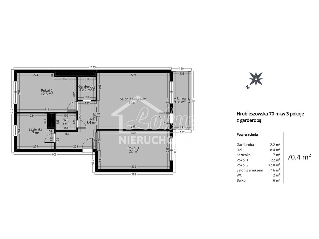 Mieszkanie 70,6&nbsp;m², Szczecin, Gumieńce, Hrubieszowska - zdjęcie 17