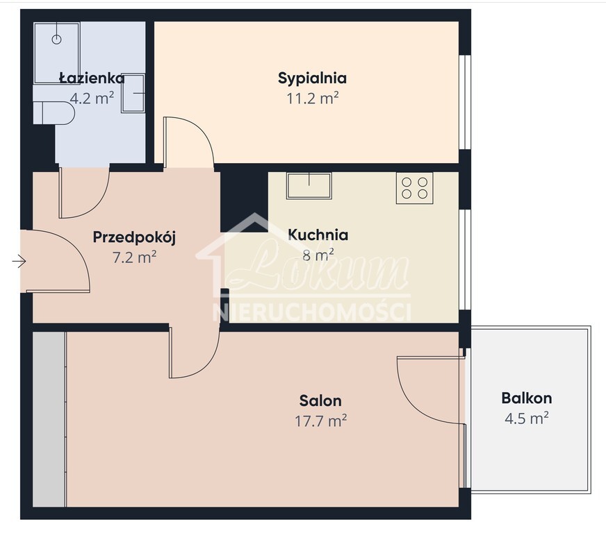 Mieszkanie 49,78&nbsp;m², Szczecin, Warszewo, Panoramiczna - zdjęcie 3