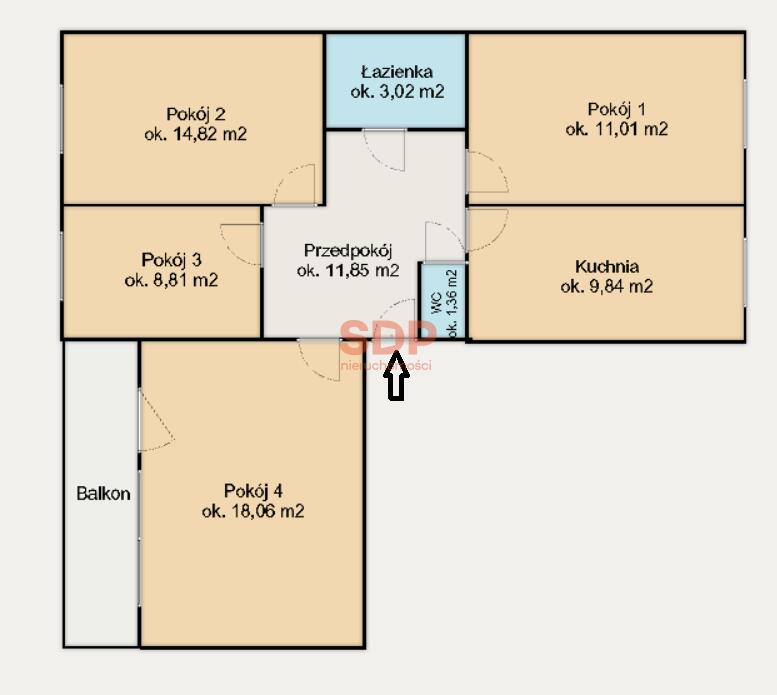 Mieszkanie 78&nbsp;m², Wrocław, Kurkowa - zdjęcie 2