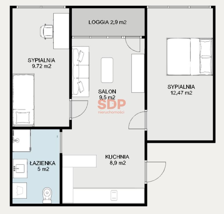 Mieszkanie 47&nbsp;m², Wrocław, Stare Miasto, Zielińskiego - zdjęcie 6