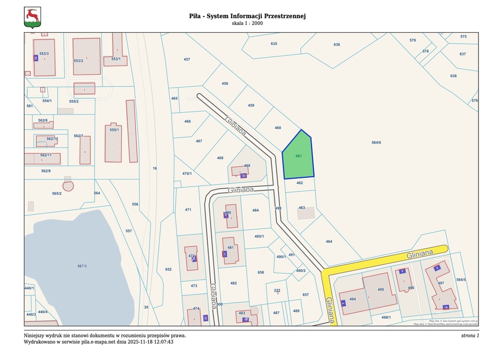 Działka inwestycyjna 1610&nbsp;m², Piła, Gliniana - zdjęcie 3