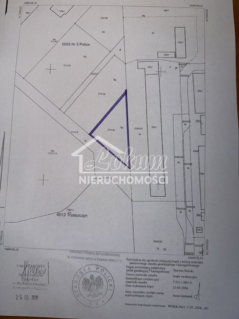 Działka inwestycyjna 1261&nbsp;m², Police - zdjęcie 1