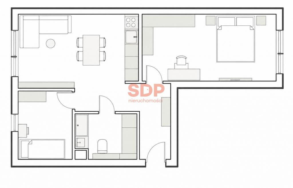 Mieszkanie 54&nbsp;m², Wrocław, Dolnobrzeska - zdjęcie 7