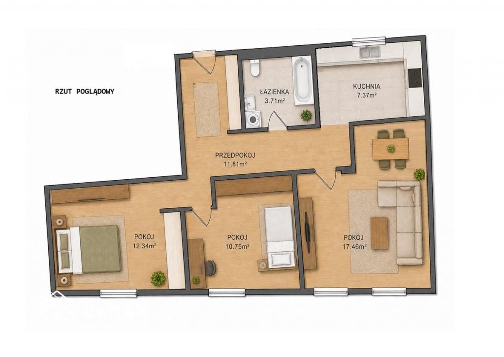 Mieszkanie 63 m², Kraków, Mieszczańska - zdjęcie 3