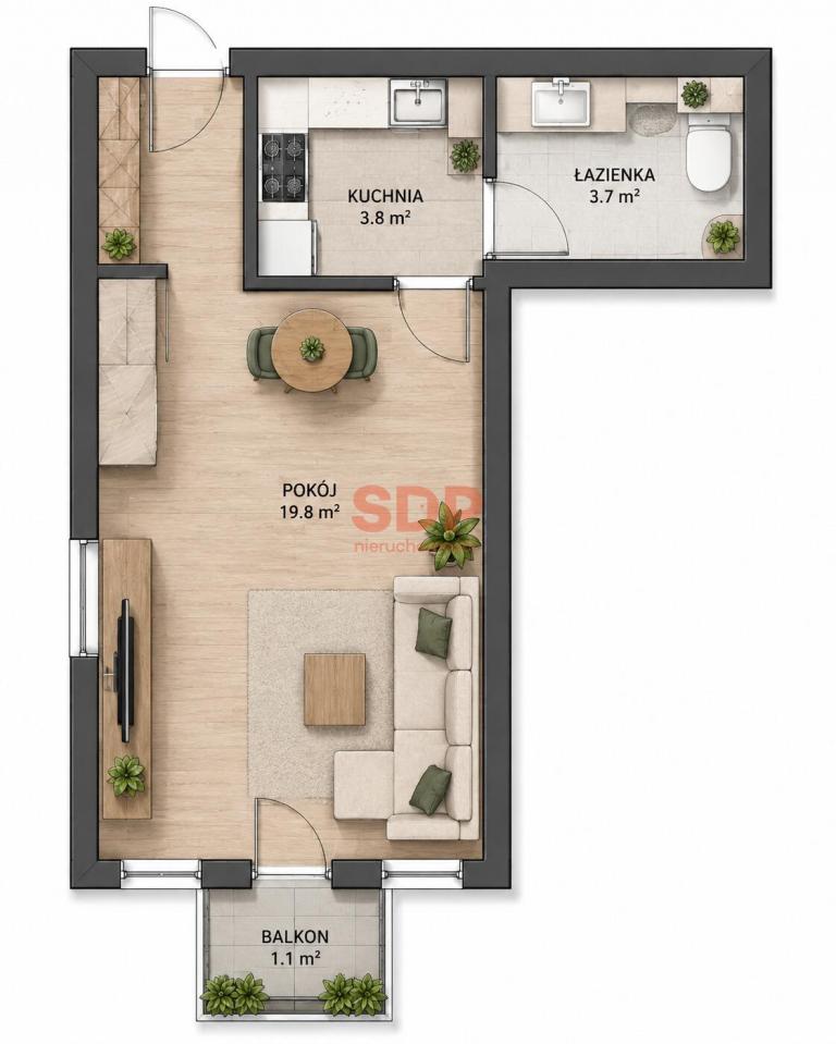 Mieszkanie 27&nbsp;m², Wrocław, Grabiszyńska - zdjęcie 7