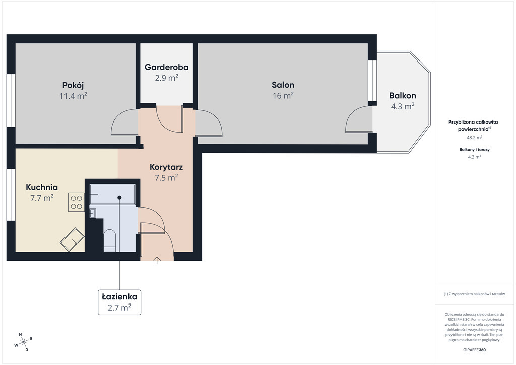 Mieszkanie 49,2 m², Łomża, Rycerska - zdjęcie 11
