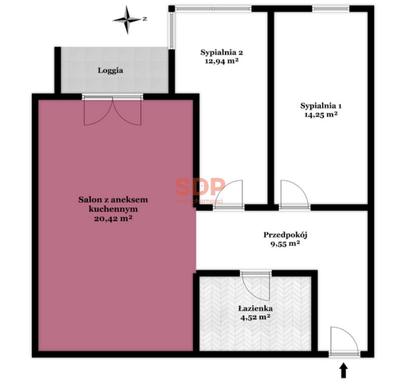 Mieszkanie 61&nbsp;m², Wrocław, Bieńkowskiego - zdjęcie 3