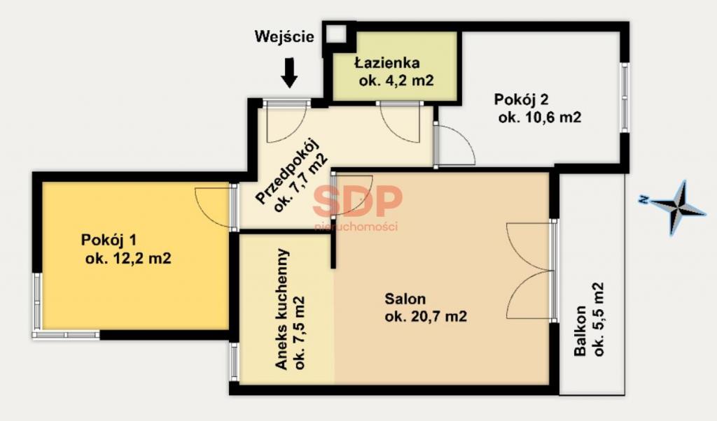 Mieszkanie 62&nbsp;m², Wrocław, Vivaldiego - zdjęcie 4
