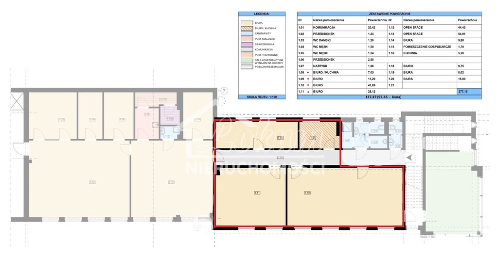 Lokal biurowy do wynajęcia, 97,46&nbsp;m², Szczecin - zdjęcie 7