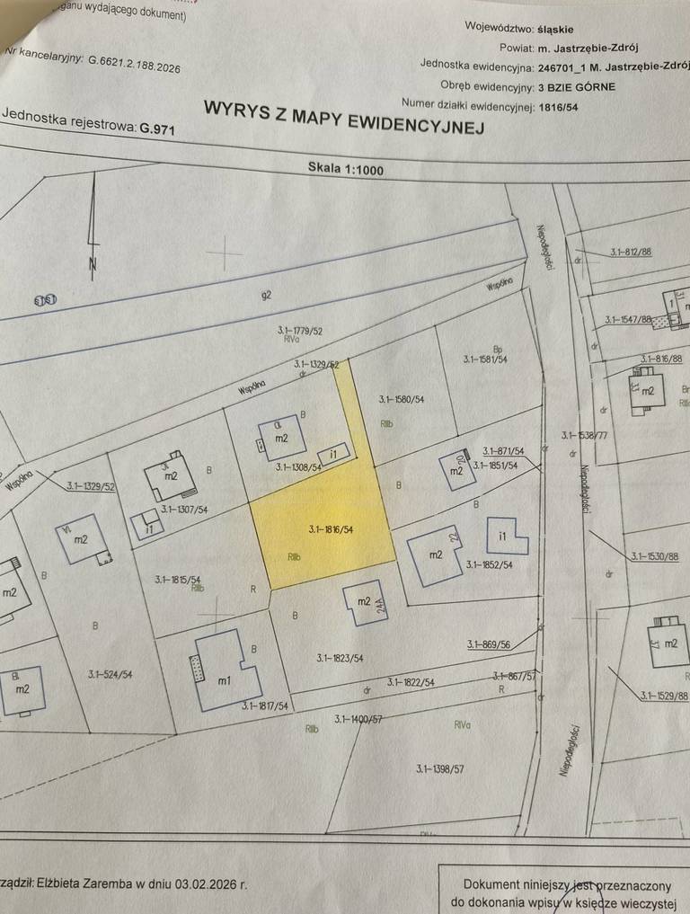 Działka budowlana 1112 m², Jastrzębie-Zdrój, Bzie Górne, Wspólna - zdjęcie 7