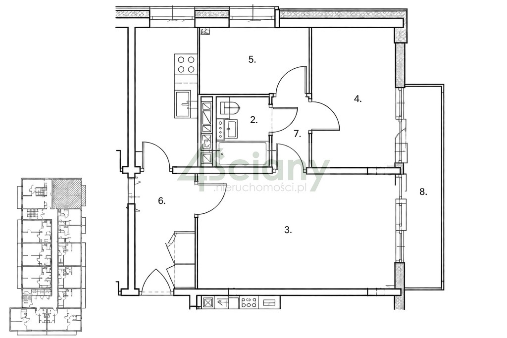 Mieszkanie 48,2 m², Warszawa, Mokotów, Stefana Batorego - zdjęcie 2