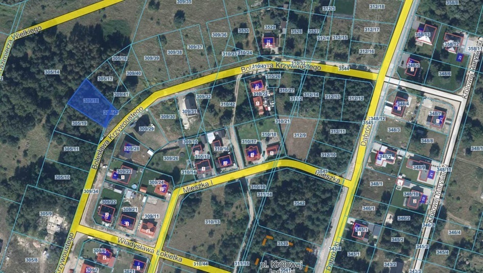 Działka budowlana 949 m², Trzcianka, Bolesława Krzywoustego - zdjęcie 1
