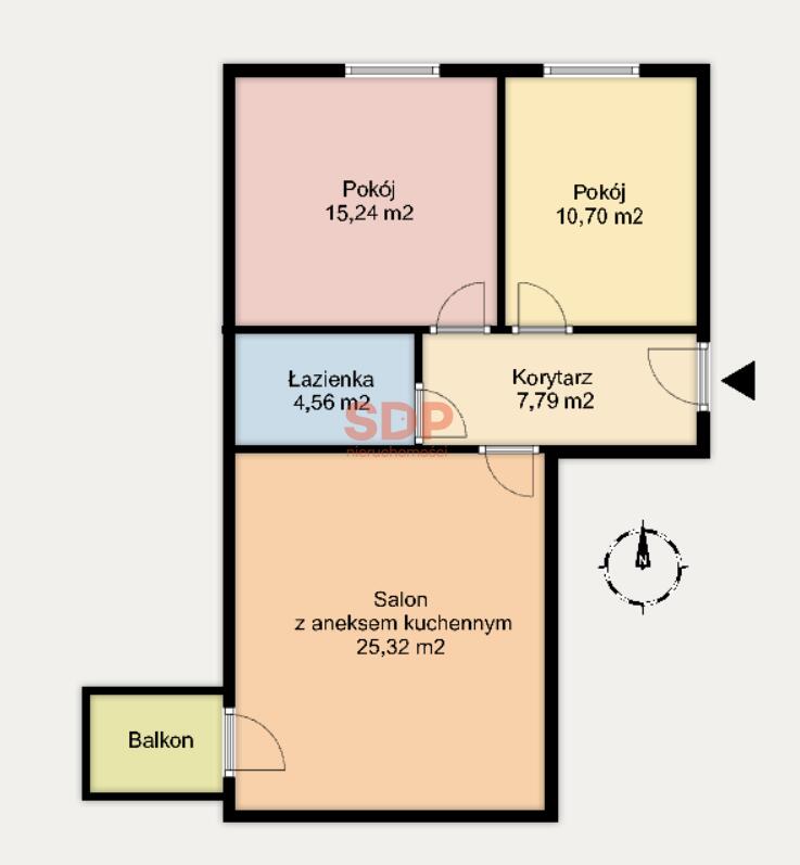 Mieszkanie 63&nbsp;m², Bielany Wrocławskie, Błękitna - zdjęcie 4