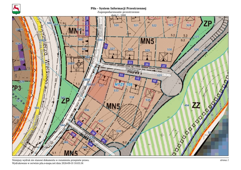 Działka budowlana 830 m², Piła, Rzeczna - zdjęcie 5
