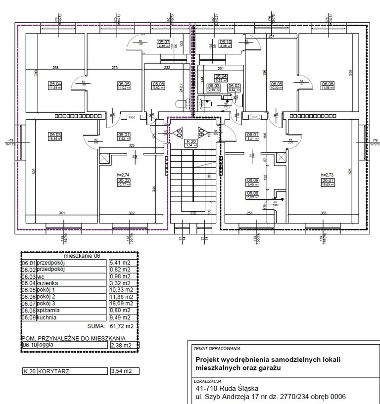 Mieszkanie 61,72 m², Ruda Śląska, Szyb Andrzeja - zdjęcie 5