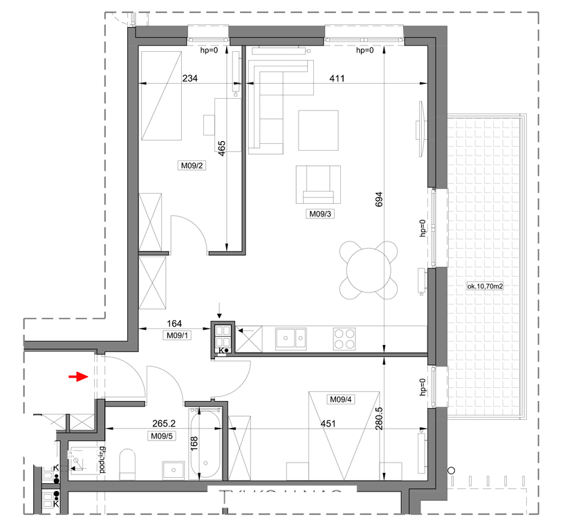 Mieszkanie 64,09&nbsp;m², Skórzewo, Grafitowa - zdjęcie 19