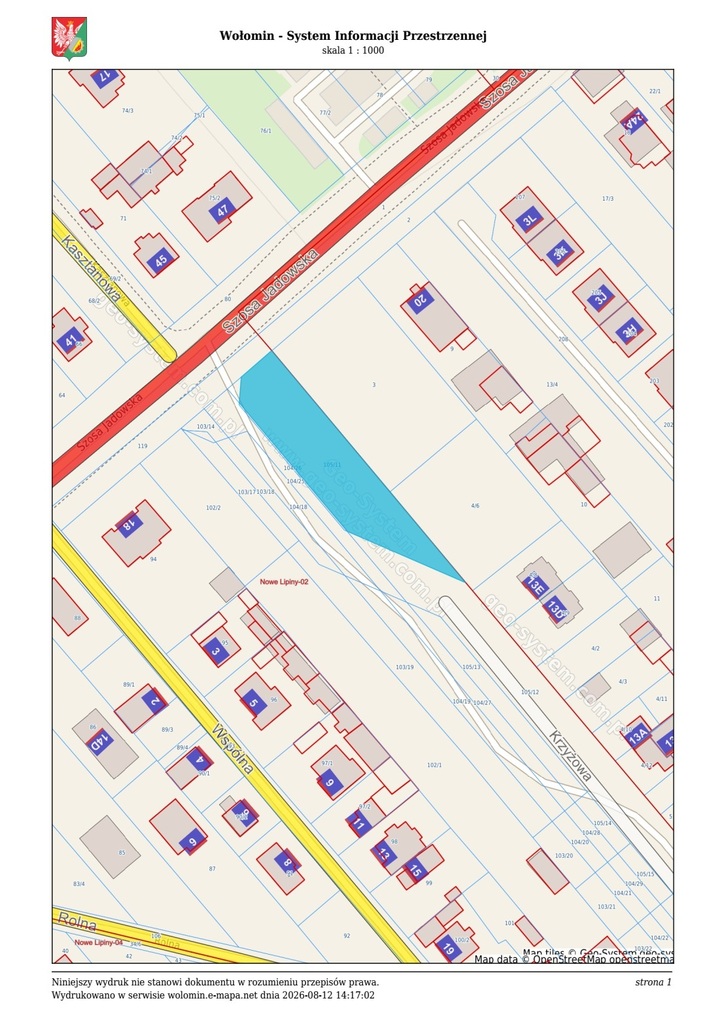 Działka budowlana 1182&nbsp;m², Nowe Lipiny, Szosa Jadowska - zdjęcie 1