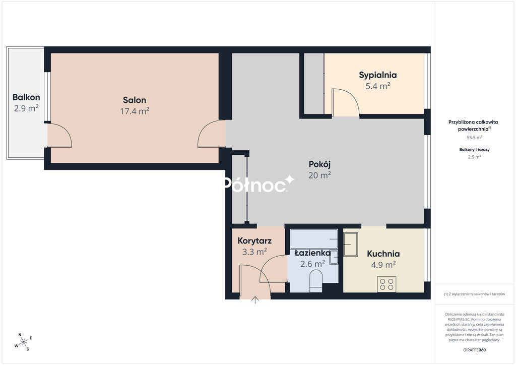 Mieszkanie 56,32&nbsp;m², Łomża, Długa - zdjęcie 10