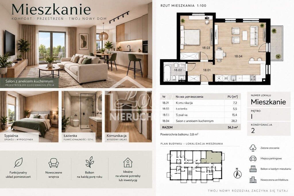 Mieszkanie 56,3 m², Szczecin - zdjęcie 1