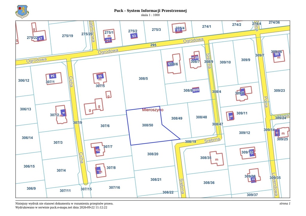Działka budowlana 1248&nbsp;m², Mieroszyno - zdjęcie 1